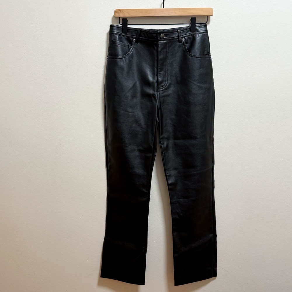 Steve Madden high rise black faux leather pants Aritzia Abercrombie trendy night - Picture 2 of 6